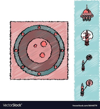 Collection of icons and cosmos technology in vector image