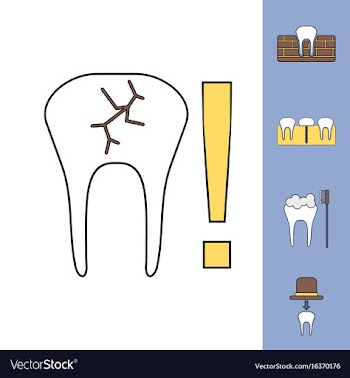 Collection of icons and dental disease vector image