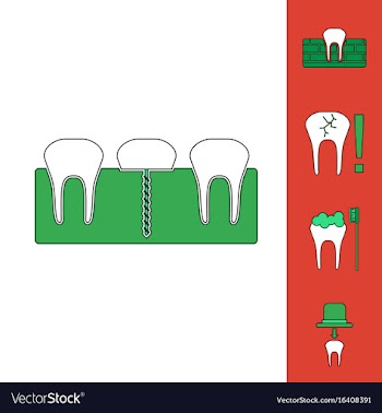 Collection of icons and dental disease vector image