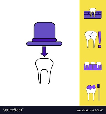 Collection of icons and dental disease vector image
