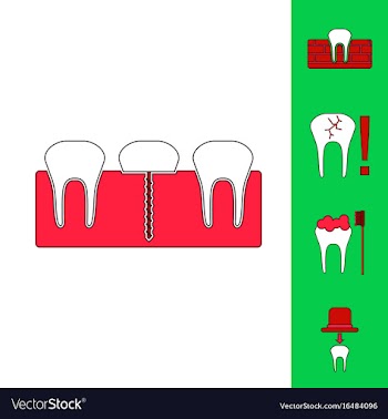 Collection of icons and dental disease vector image