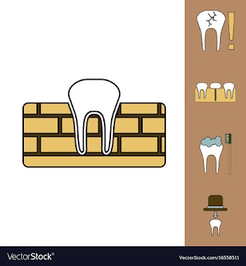Collection of icons and dental disease vector image