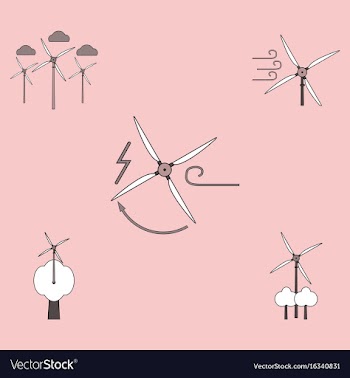 Collection of icons and eco energy vector image