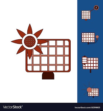 Collection of icons and eco energy vector image