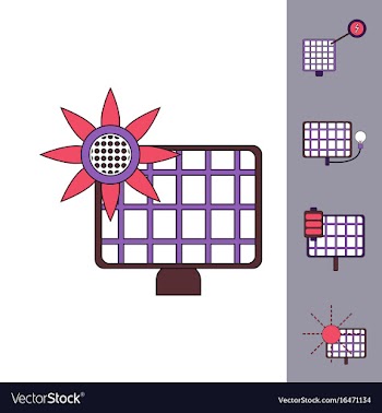 Collection of icons and eco energy vector image