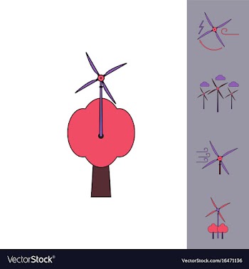 Collection of icons and eco energy vector image