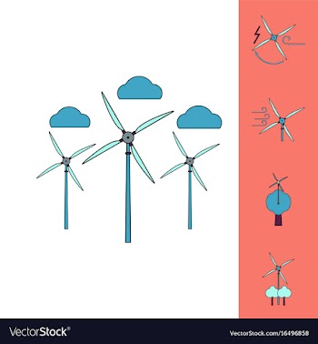 Collection of icons and eco energy vector image