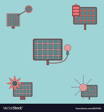 Collection of icons and eco energy vector image