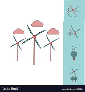 Collection of icons and eco energy vector image