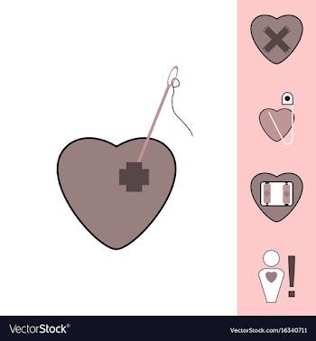 Collection of icons and heart diseases vector image