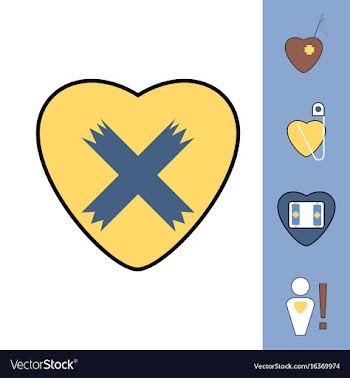 Collection of icons and heart diseases vector image