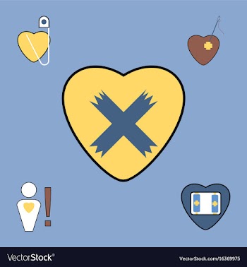 Collection of icons and heart diseases vector image