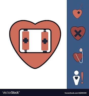 Collection of icons and heart diseases vector image