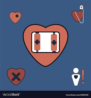 Collection of icons and heart diseases vector image