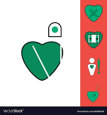 Collection of icons and heart diseases vector image