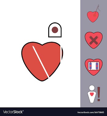 Collection of icons and heart diseases vector image