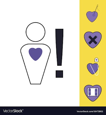 Collection of icons and heart diseases vector image