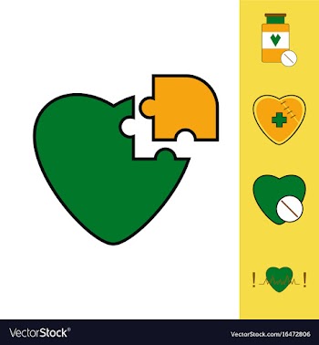 Collection of icons and heart diseases vector image