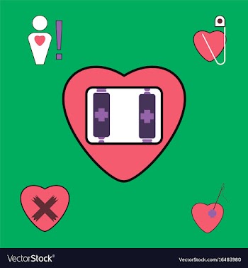 Collection of icons and heart diseases vector image