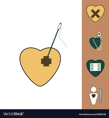 Collection of icons and heart diseases vector image