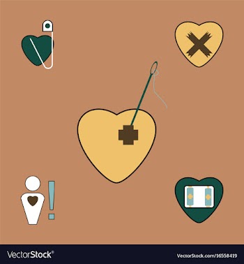 Collection of icons and heart diseases vector image