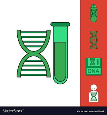 Collection of icons and human dna vector image