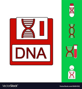 Collection of icons and human dna vector image
