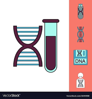 Collection of icons and human dna vector image