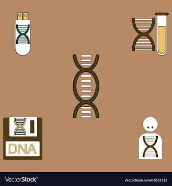 Collection of icons and human dna vector image