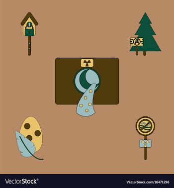 Collection of icons and industry danger vector image
