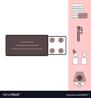 Collection of icons and medical consultation vector image