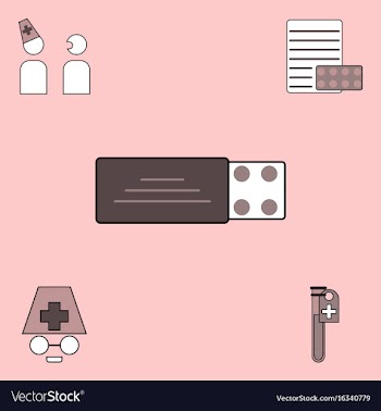 Collection of icons and medical consultation vector image
