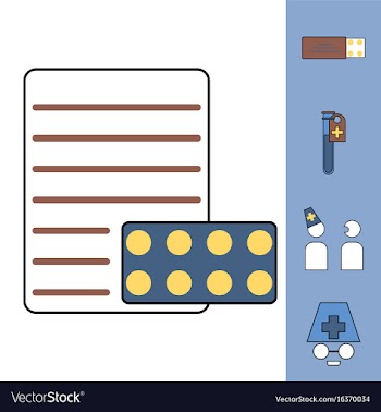 Collection of icons and medical consultation vector image