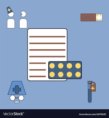 Collection of icons and medical consultation vector image