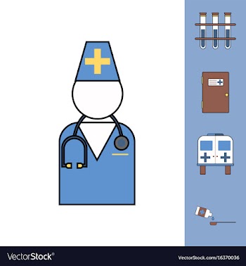 Collection of icons and medical consultation vector image