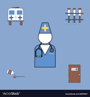 Collection of icons and medical consultation vector image