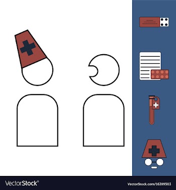 Collection of icons and medical consultation vector image