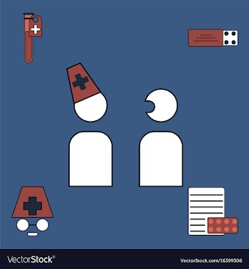 Collection of icons and medical consultation vector image