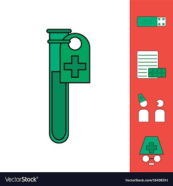 Collection of icons and medical consultation vector image