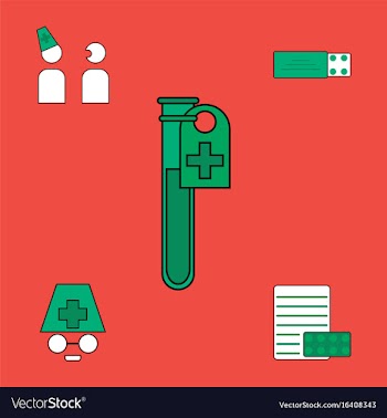 Collection of icons and medical consultation vector image