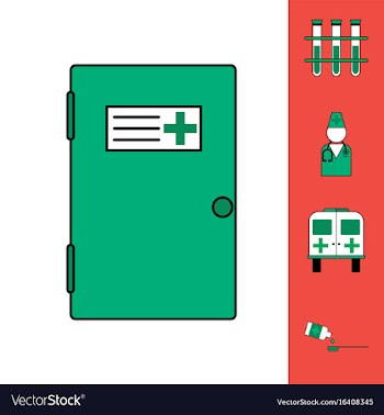 Collection of icons and medical consultation vector image