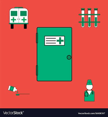 Collection of icons and medical consultation vector image