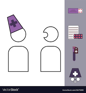 Collection of icons and medical consultation vector image