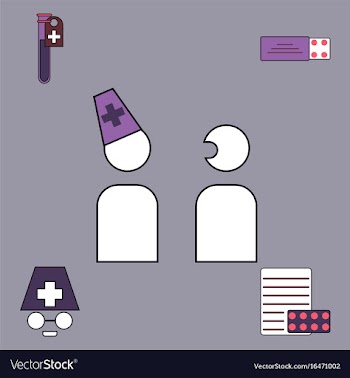 Collection of icons and medical consultation vector image