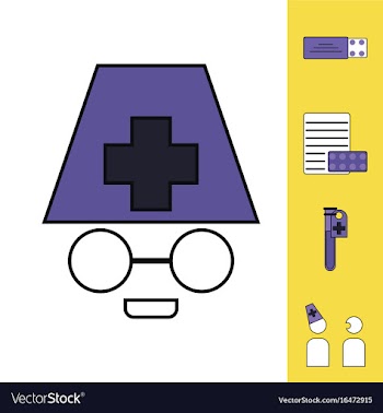 Collection of icons and medical consultation vector image