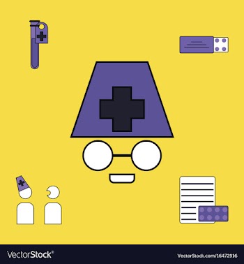 Collection of icons and medical consultation vector image