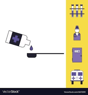 Collection of icons and medical consultation vector image