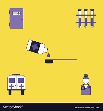 Collection of icons and medical consultation vector image