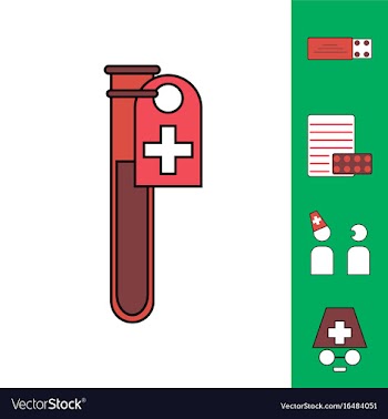 Collection of icons and medical consultation vector image
