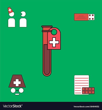 Collection of icons and medical consultation vector image